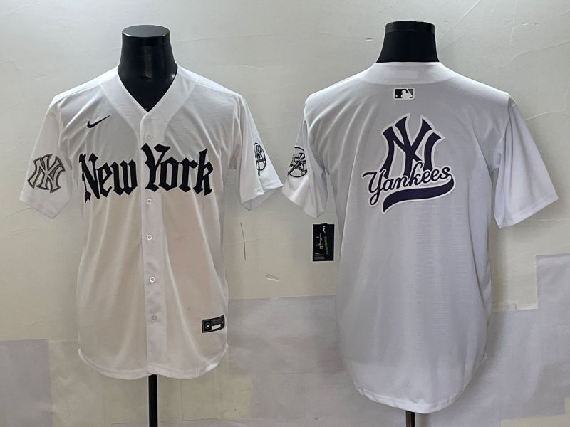 Men 2025 New York Yankees Blank White Five generations Joint Name Nike MLB Jersey style 63